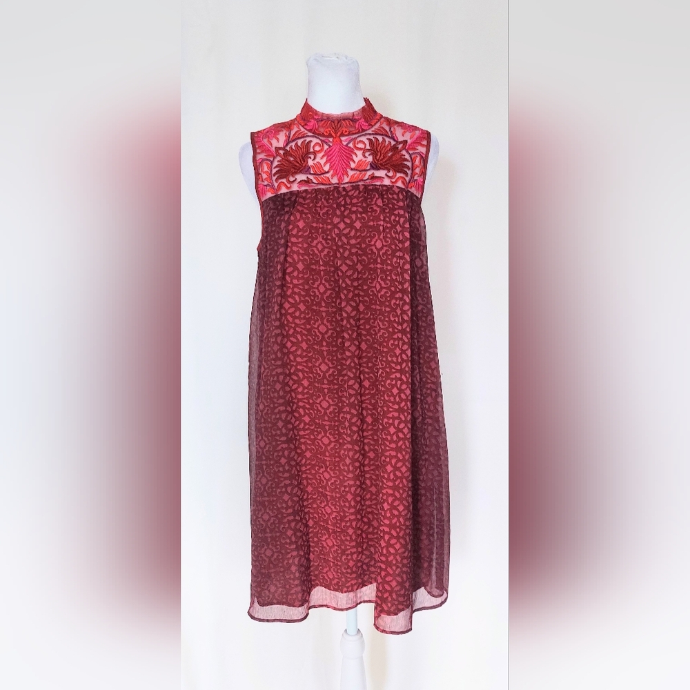 Niki Tlanapan Anthropologie Arma Embroidered Tunic Dress Size 4